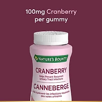 NATURE'S BOUNTY Cranberry, Used In Herbal Medicine To Help Prevent Recurrent Urinary Tract Infections (UTI), Provides Antioxidants, Easy-to-take Gummies 60.0 count, 60 Gummies