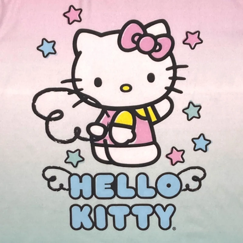 Hello Kitty Girl's pj set. This girl's pj set has a long sleeve crew neck shirt and pant with elastic waist band and