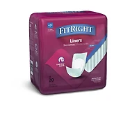Fitright Incontinence Liners, Heavy Absorbency, Size 13"x34", Bag of 20