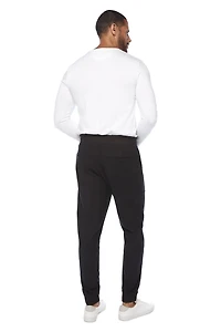 Jeaniologie ™ Pantalon de jogging avec taille et poignets côtelés pour hommes noir