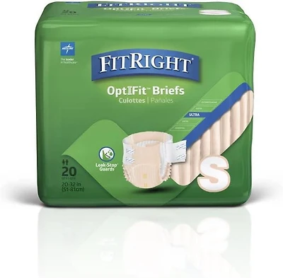 Culottes d'incontinence FitRight Ultra pour adultes, taille S, pour tour de taille de 50 à 81 cm, sachet de 20