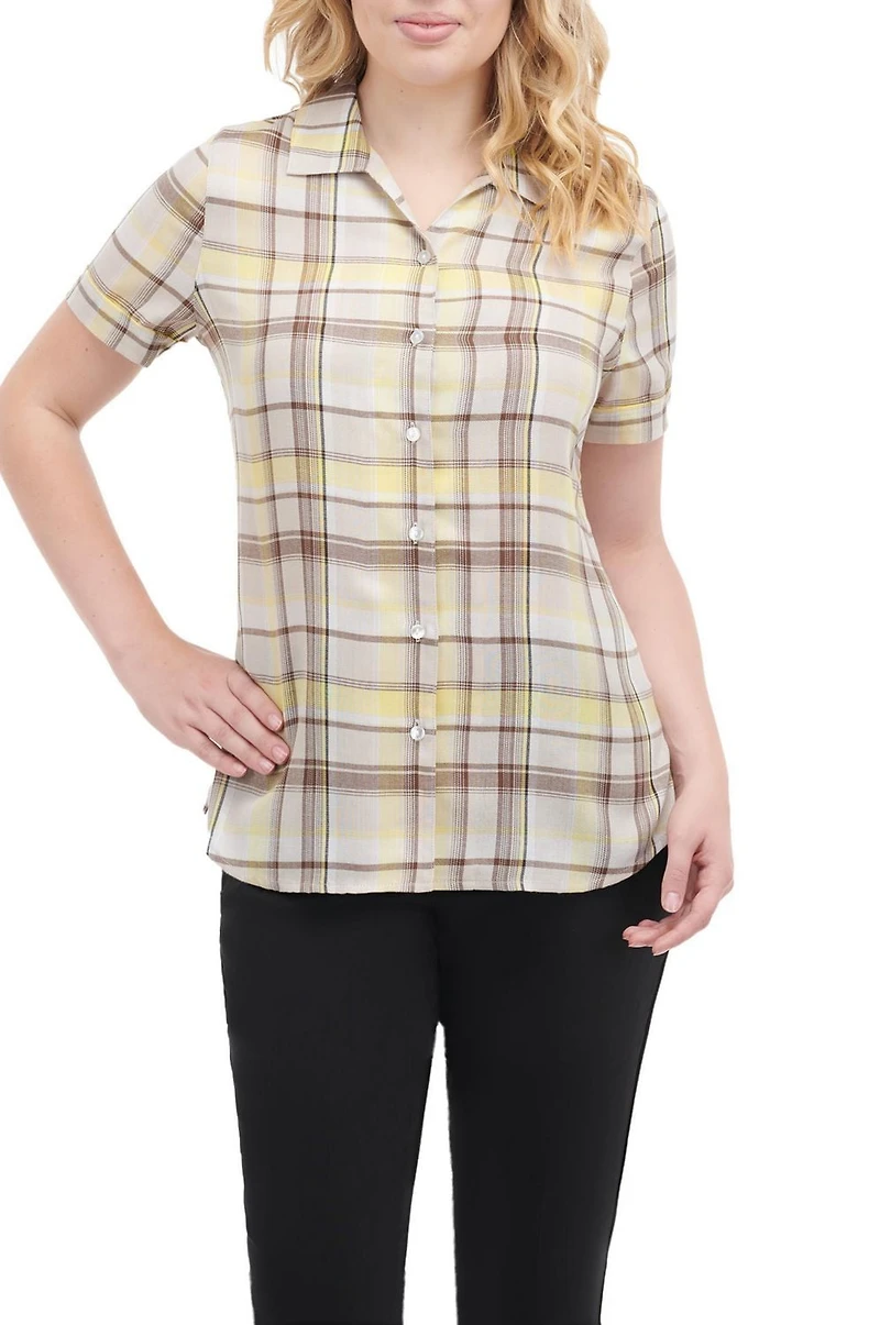 Alia Women's Plaid Blouse