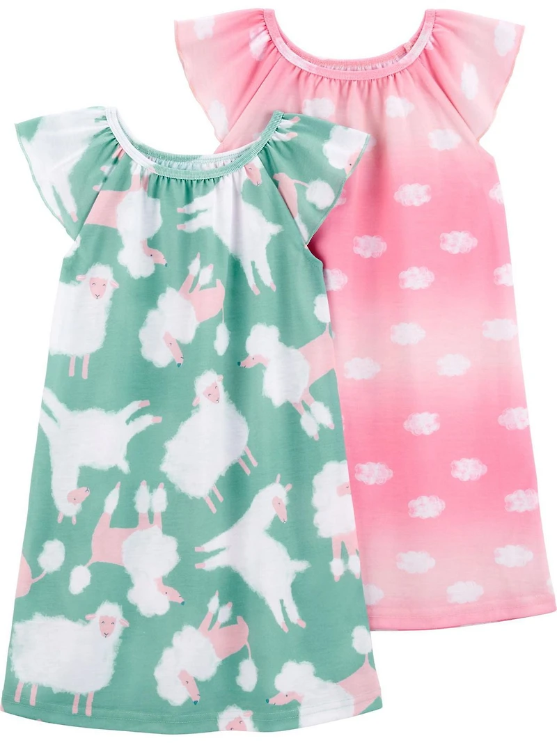 Carter's Child of Mine Baby and Toddler Girls Pajama Gown, 6/9 Months-5T