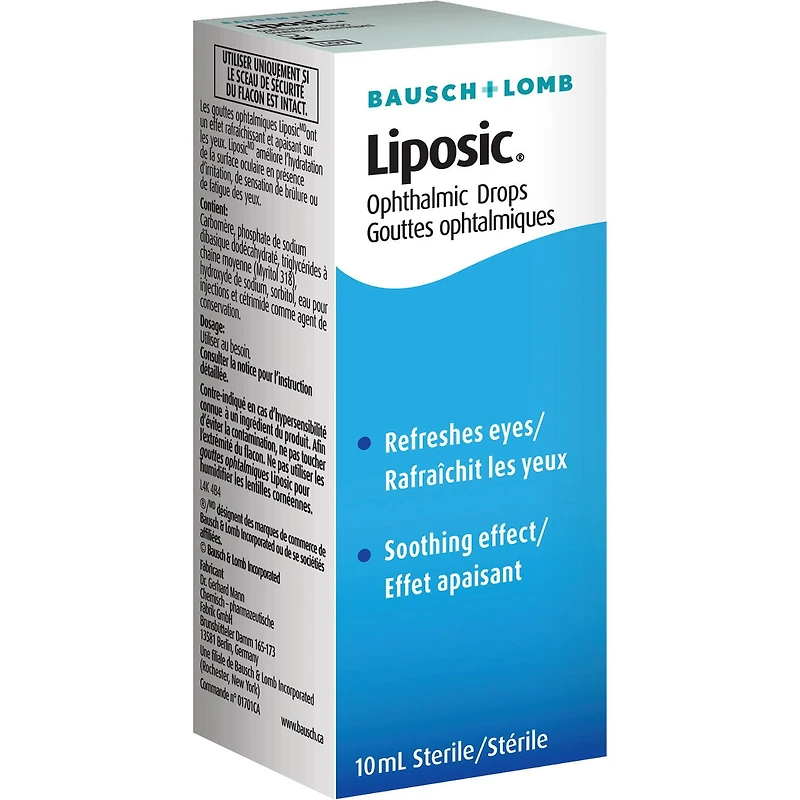 Bausch + Lomb Gouttes ophtalmiques Liposic 10 ml