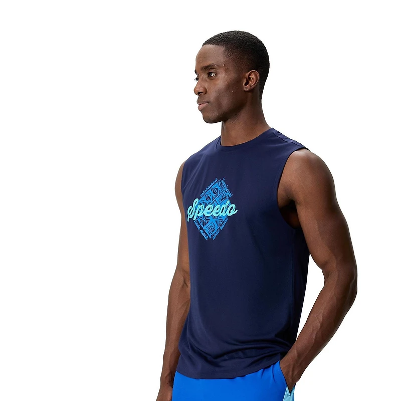 Débardeur de bain sans manches avec imprimé graphique « Speedo Trade » à l’avant Speedo pour hommes