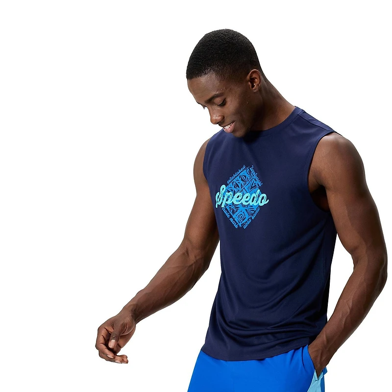 Débardeur de bain sans manches avec imprimé graphique « Speedo Trade » à l’avant Speedo pour hommes