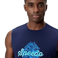 Débardeur de bain sans manches avec imprimé graphique « Speedo Trade » à l’avant Speedo pour hommes