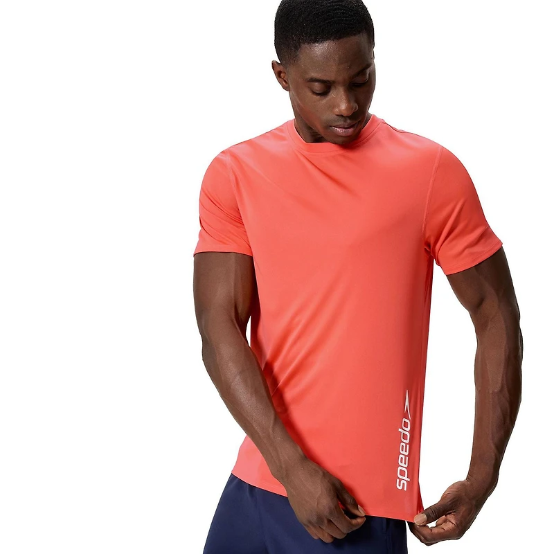 T-shirt de bain à manches courtes de couleur unie Speedo pour hommes