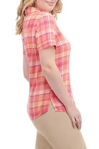 Alia Women's Plaid Blouse