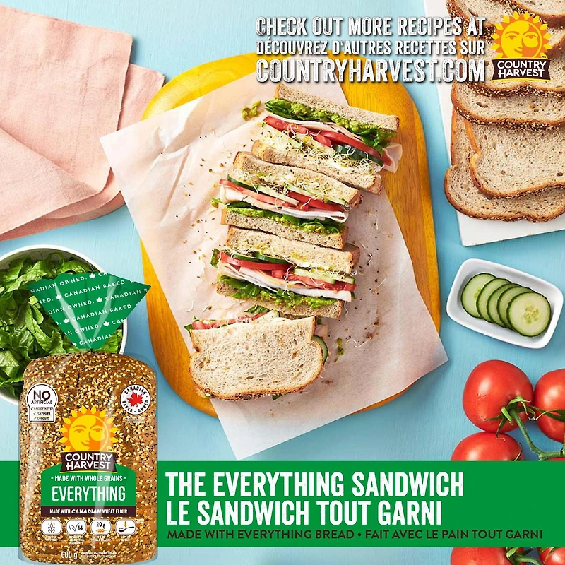 Country Harvest Everything Sliced Bread, 600 g