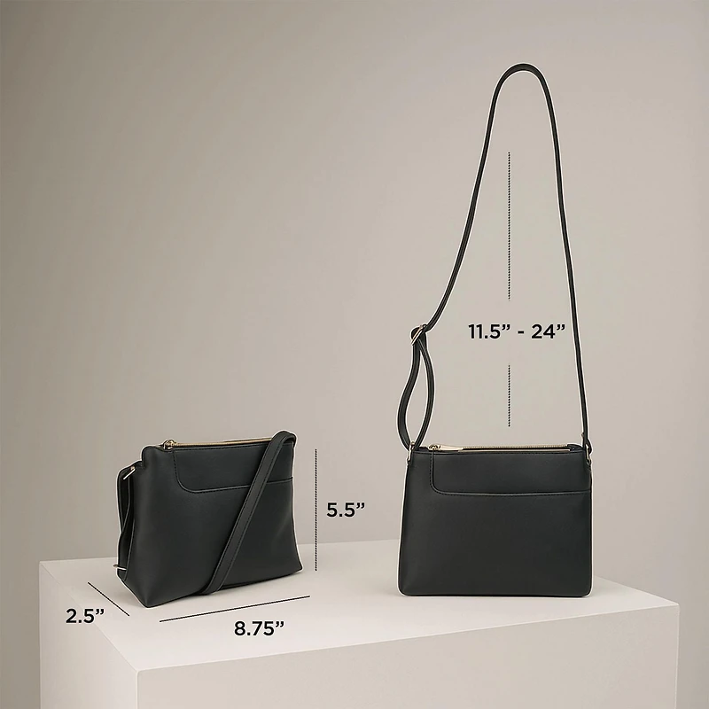 Time And Tru Multi Compartment Flap Crossbody, Multi-Compartment Crossbody.