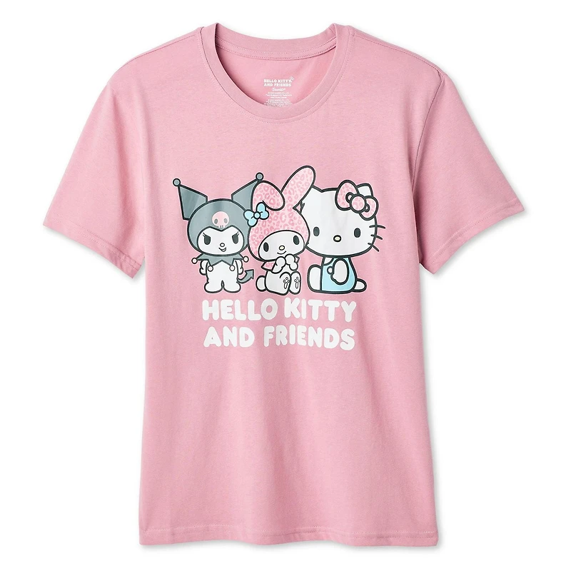 T-shirt à imprimé graphique Hello Kitty et ses amis pour femmes