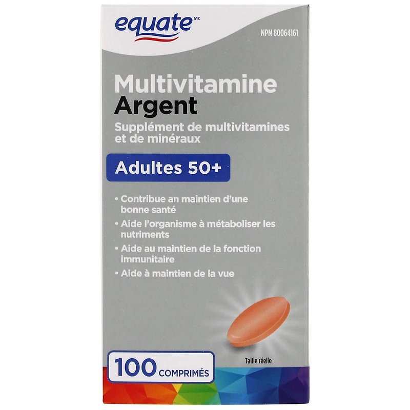 Equate Silver Multivitamin, 100 Tablets
