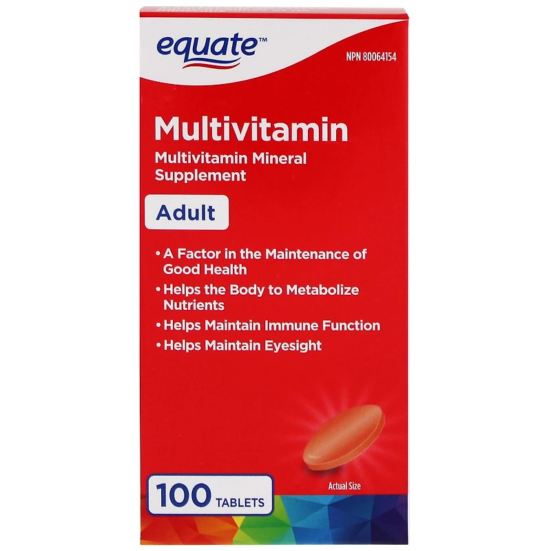 Equate Multivitamin, 100 Tablets