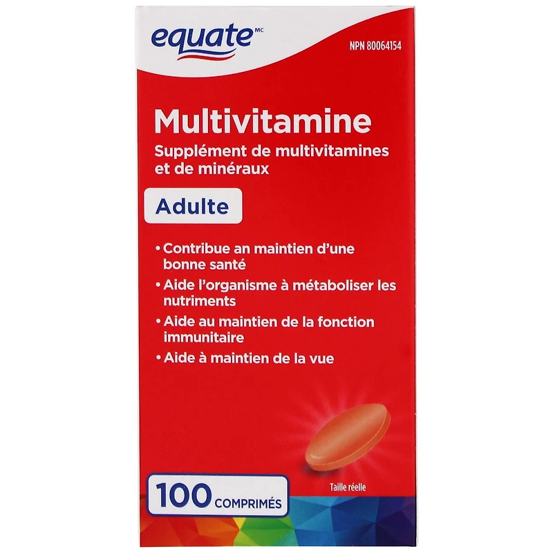 Multivitamine Equate 100 comprimés