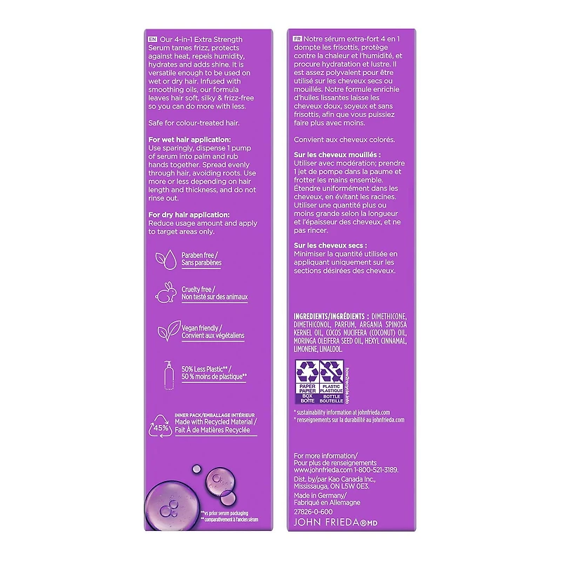 Sérum Frizz Ease à formule extra-forte de John Frieda 50 ml