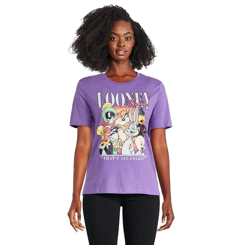 T-shirt à manches courtes Looney Tunes pour femmes