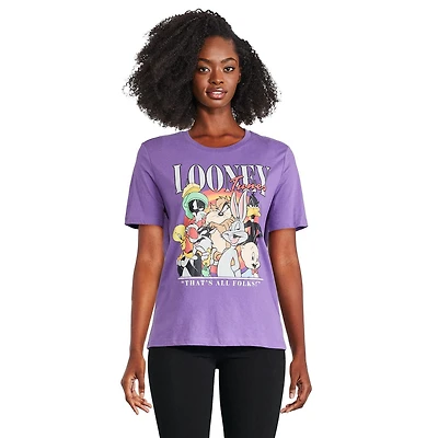 T-shirt à manches courtes Looney Tunes pour femmes
