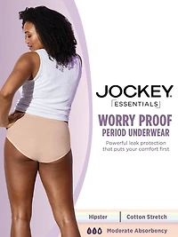 Worry Proof Moderate Absorbency Hipster, Period and Bladder Protection Underwear