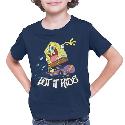Sponge Bob T-Shirt col rond à manches courtes pour garçon Tailles TP à TG