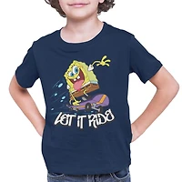 Sponge Bob T-Shirt col rond à manches courtes pour garçon Tailles TP à TG