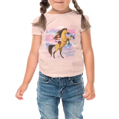 Spirit Riding Girl's tee shirt. This short sleeve crew neck tee shirt for girls can be worn with almost any pant or skirt and