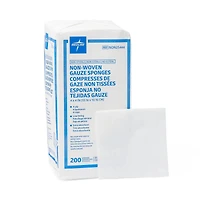 Medline Standard Nonsterile Nonwoven Gauze Sponges, 4"x4"