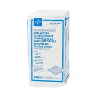 Medline Standard Nonsterile Nonwoven Gauze Sponges, 4"x4"