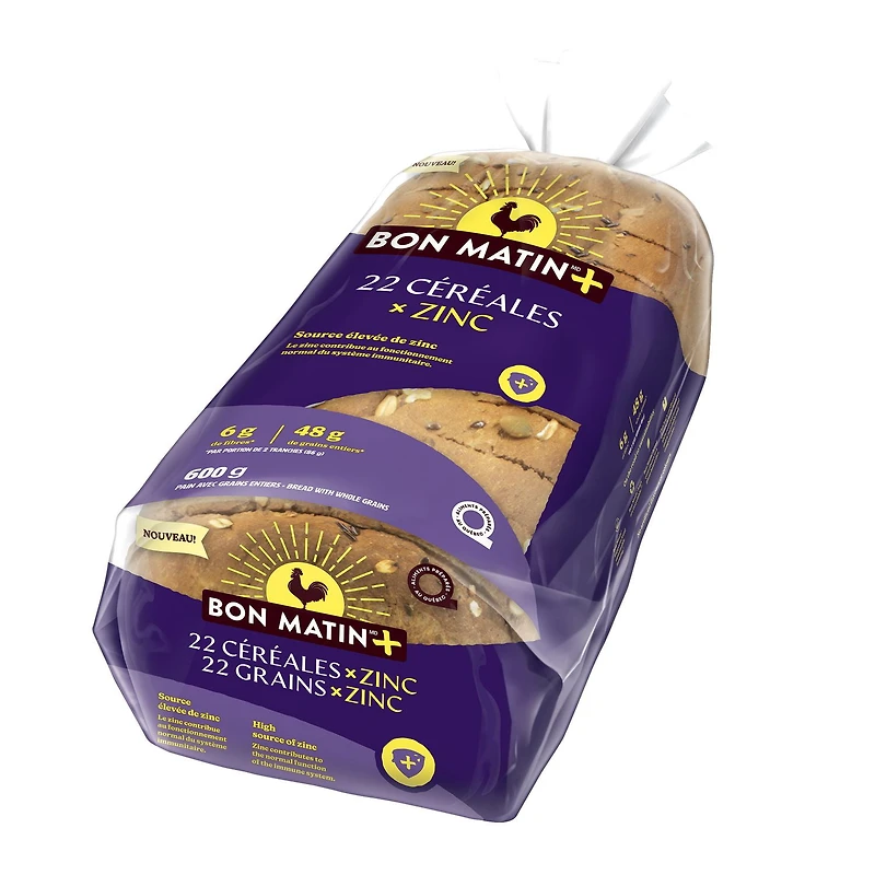 Pain 22 céréales x zinc Bon Matin Plus 600 g