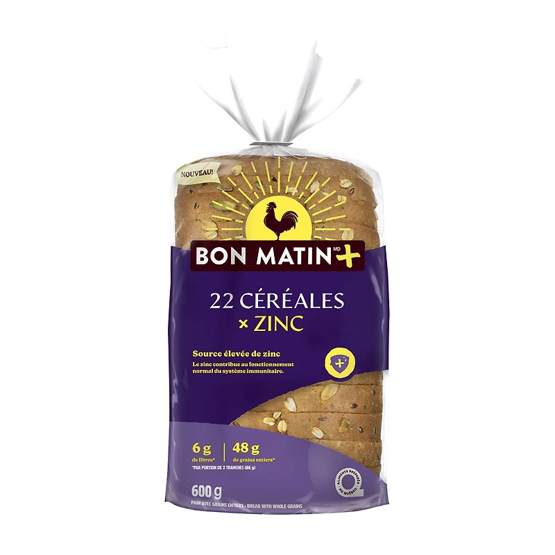 Pain 22 céréales x zinc Bon Matin Plus 600 g