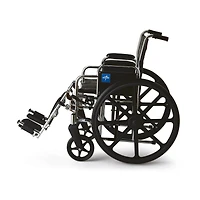 Medline Excel Wheelchair, Removable Desk-Length Arms, Elevating Leg Rests, Black, 18"