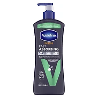 Vaseline Men Fast Absorbing 3 in 1 Body, Face & Hands Lotion, 600 ml 3 in 1 Body, Face & Hands Lotion