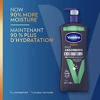 Vaseline Men Fast Absorbing 3 in 1 Body, Face & Hands Lotion, 600 ml 3 in 1 Body, Face & Hands Lotion