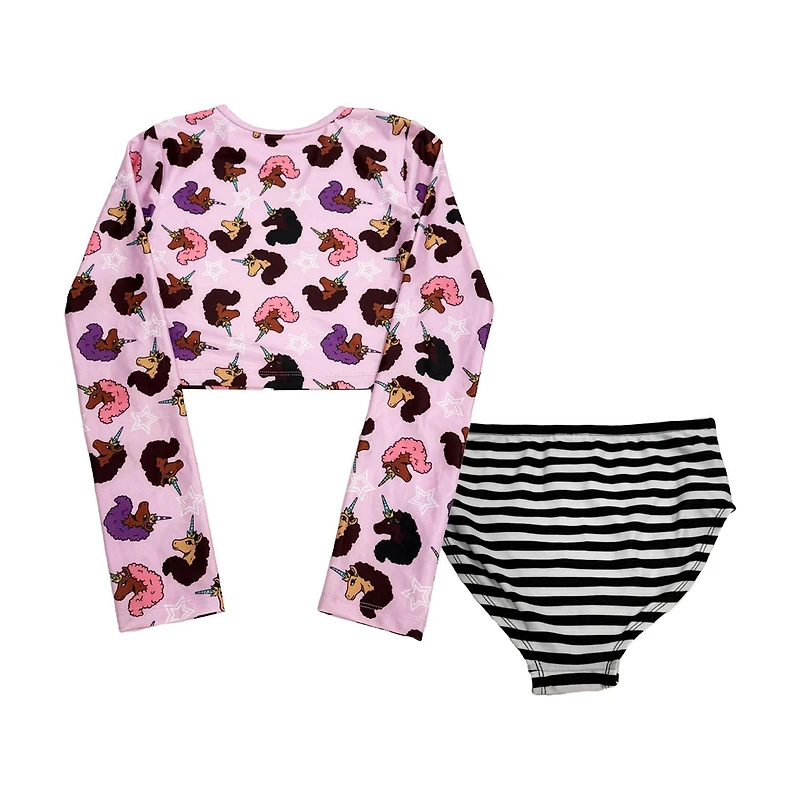 Afro Unicorn Girls 2 Piece Stars Swim Set