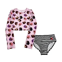 Afro Unicorn Girls 2 Piece Stars Swim Set