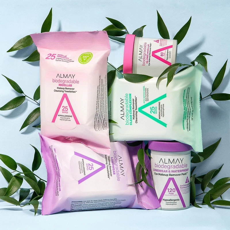 Almay Biodegradable Micellar Makeup Remover Cleansing Towelettes Lingettes nettoyantes