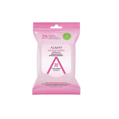 Almay Biodegradable Micellar Makeup Remover Cleansing Towelettes Lingettes nettoyantes