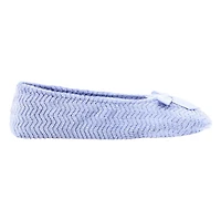 ISOspa by isotoner® Women's Piper Chevron Microterry Ballerina Slippers