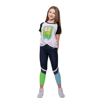 Girls Justice Triple Colour Leggings