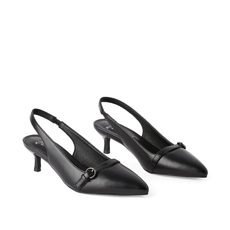 Time and Tru Women's Slingback Kitten Heels