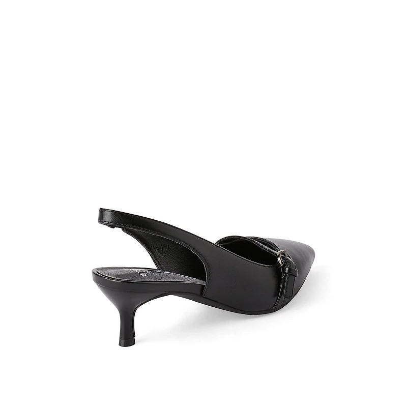 Time and Tru Women's Slingback Kitten Heels