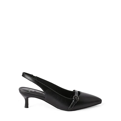 Talons à bride arrière talon mi-haut Time and Tru pour femmes