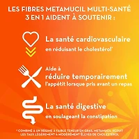 Metamucil, 3 in 1 Psyllium Husk Fibre Powder Supplement for Digestive Health, Orange Flavored, Real Sugar, Smooth Powder, 114 Servings