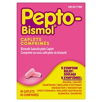 Pepto Bismol, soulagement rapide de 5 symptômes des malaises gastriques, comprimés