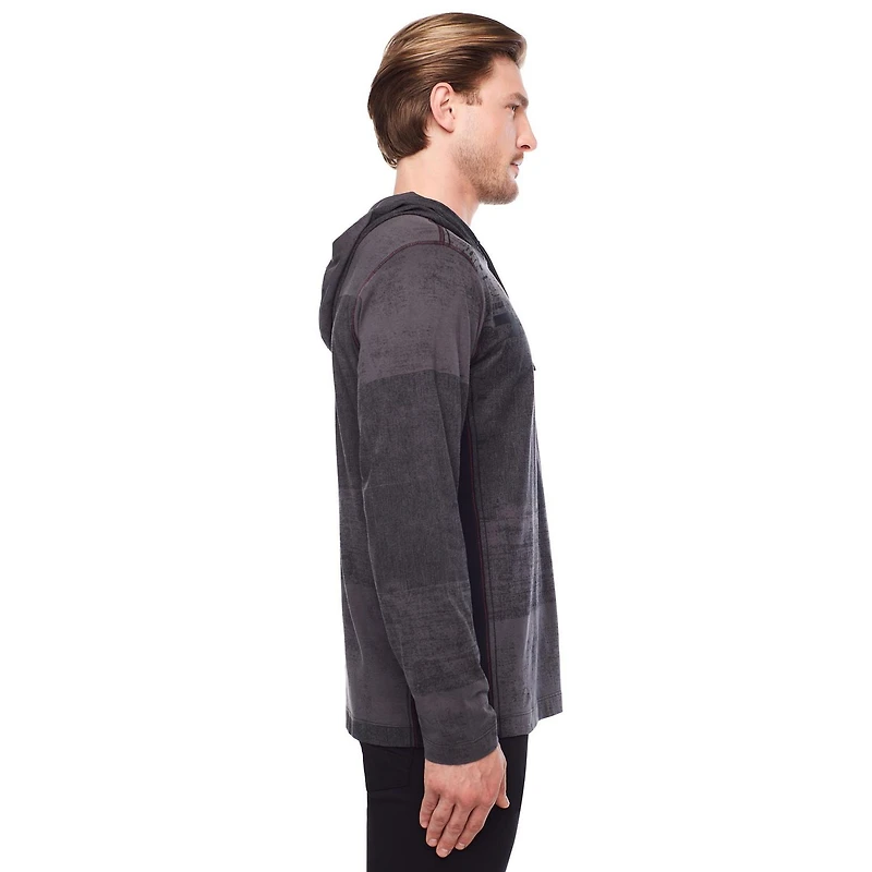 Tee-shirt Capuchon manches longues Dark Black pour hommes