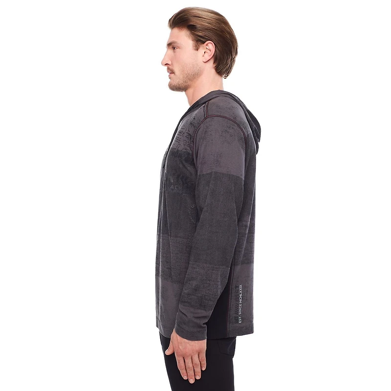 Tee-shirt Capuchon manches longues Dark Black pour hommes
