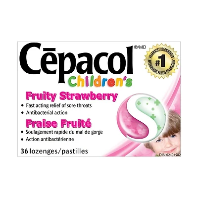 Cépacol enfants Fraise fruitée, pastilles contre le mal de gorge