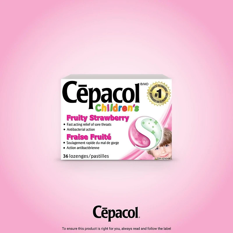 Cepacol® Children’s Fruity Strawberry, Sore Throat Lozenges