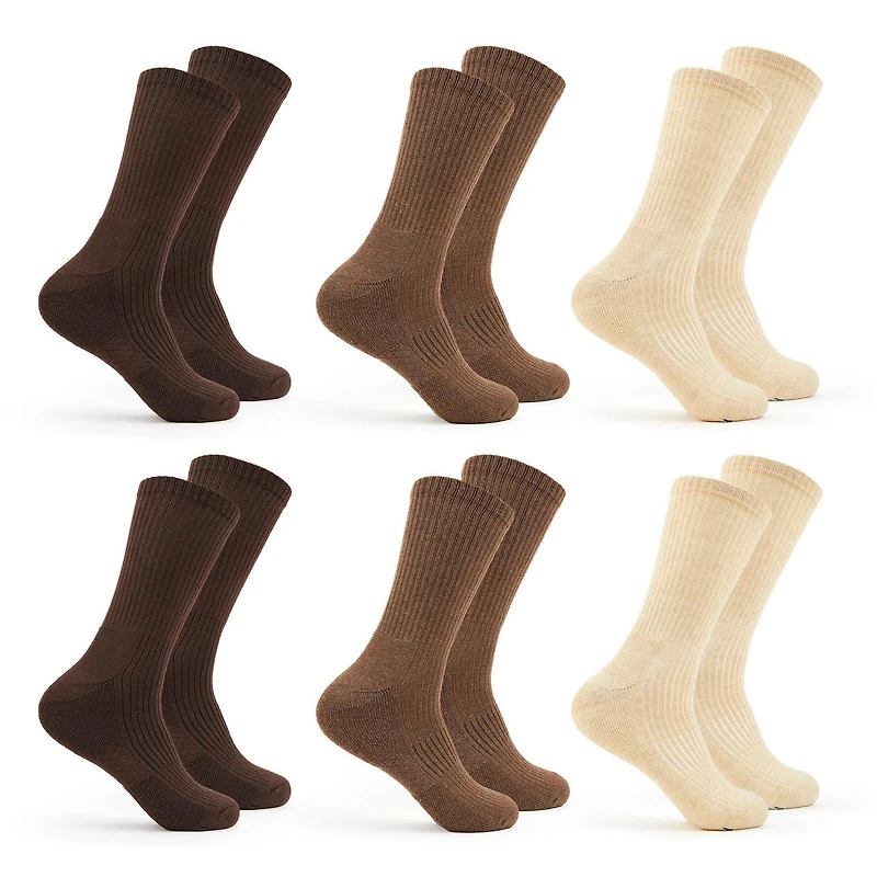 Fruit of the Loom Men's All Day Comfort Cotton Blend Crew Socks 6 Pack