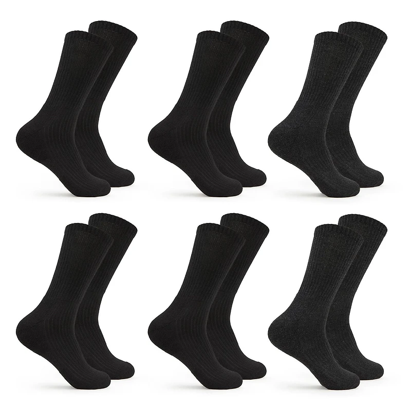 Fruit of the Loom Chaussettes mi-mollet All Day Comfort pour hommes, tailles 6-12 (paquet de 6)